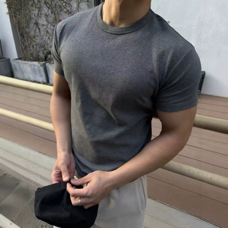 G02 American-Style Casual Lyocell Spandex Waist-Cinching T-Shirt 260g Cool Outdoor Round-Neck Solid Color Stretch Couple T-Shirt G02 American-Style Casual Lyocell Spandex Waist-Cinching T-Shirt 260g Cool Outdoor Round-Neck Solid Color Stretch Couple T-Shirt