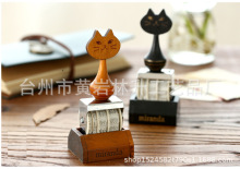 木质手账办公日本创意文具米兰达可调年月日木质日期滚轮邮戳印章