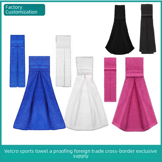 Sports handheld football sweat towel with velcro