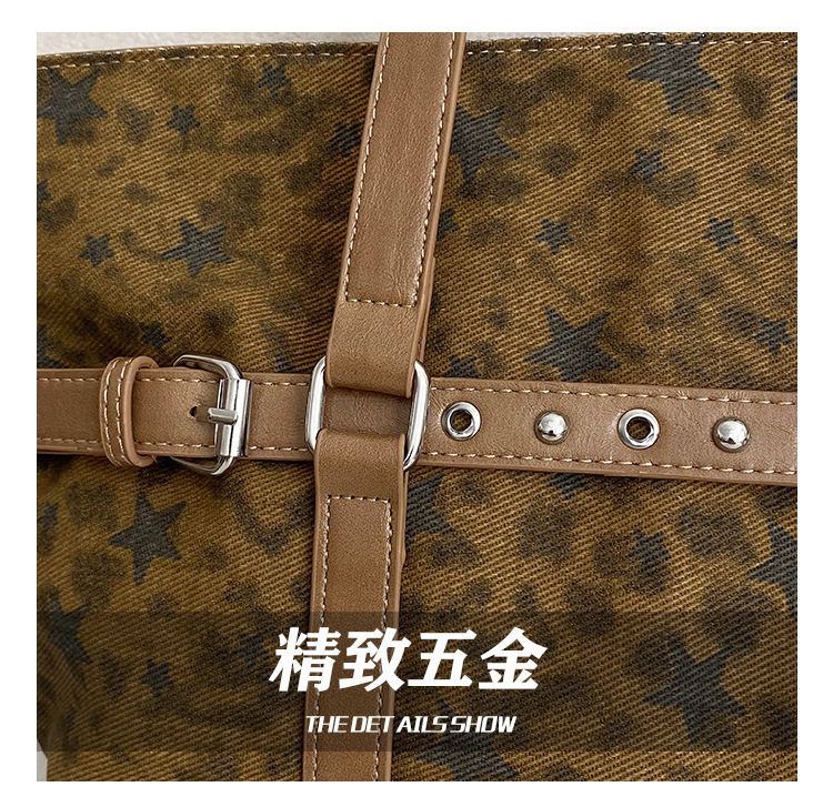 Túi tote đeo vai nách họa tiết da báo cổ điển, form lớn rộng rãi, phong cách tối giản — màu hồng, màu nâu, màu xám chi tiết 5