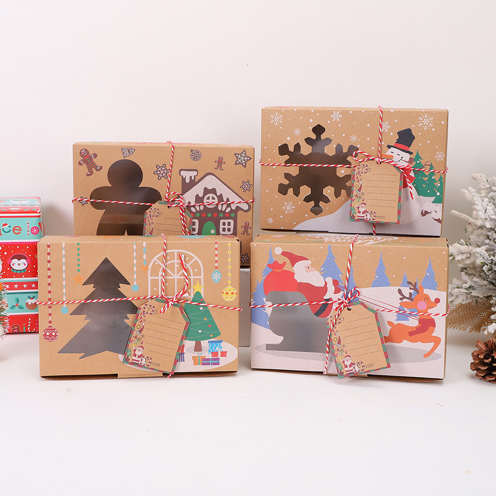 004 # 크리스마스 크래프트 종이 쿠키 상자 8/bag_22 * 7*15cm