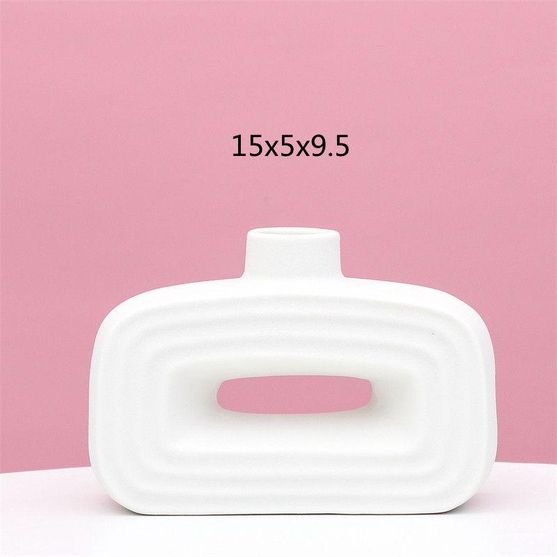 Nordic ins jarrón secado al aire creativo escritorio pequeña flor titular decoración sala de estar mesa de café Luz de lujo de cerámica decoración del hogar