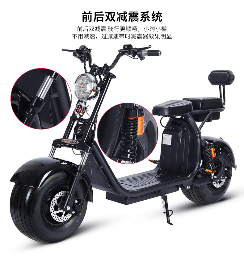 X10 Front and Rear Shock-Absorbing Dual-Seat Electric Scooter, Energy-Saving Electric Motorcycle, Two-Wheeled Motorcycle, Adult Mobility Vehicle