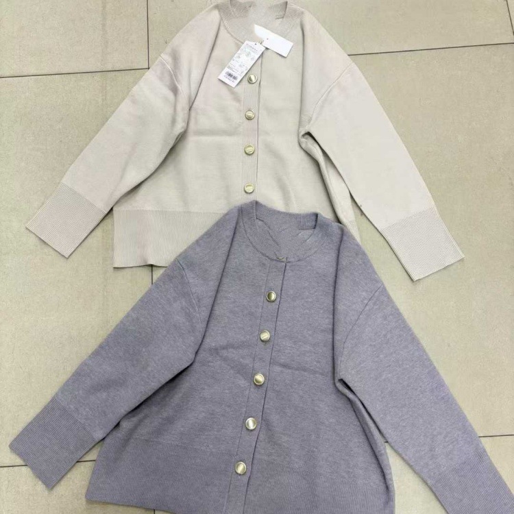 外贸单日系2025年秋季新款甜美风针织开衫外套时尚宽松慵懒风上衣