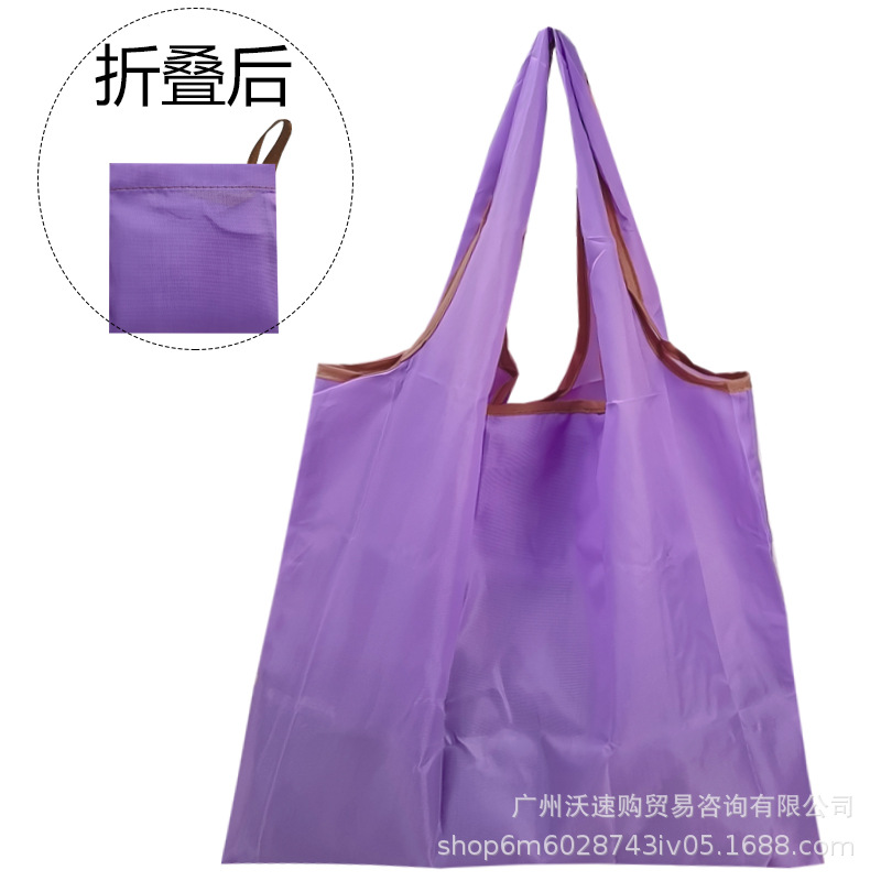Medio color sólido imprimible LOGOTIPO bolso de color estático bolsa de nylon impermeable bolsa de compras de protección del medio ambiente plegable image 9