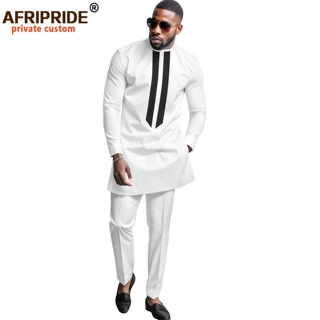 新款跨境直销非洲民族男士休闲二件套 AFRIPRIDE  2416007M
