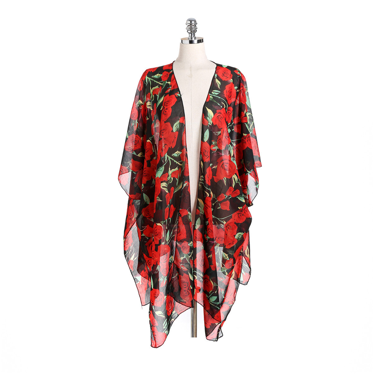 Venta caliente transfronteriza primavera y verano estilo europeo y americano corto gasa blusa de playa protección solar sombrilla kimono cardigan image 15