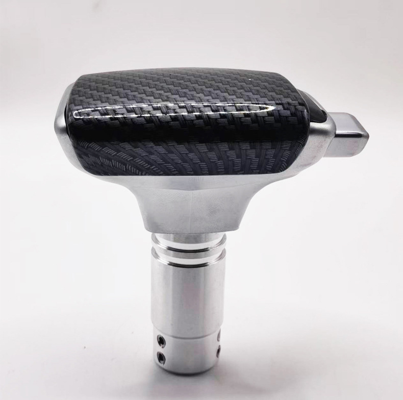 Cross-border yacht-style gear shift knob, button-type cabin accessory, carbon/wood grain universal gear shift knob
