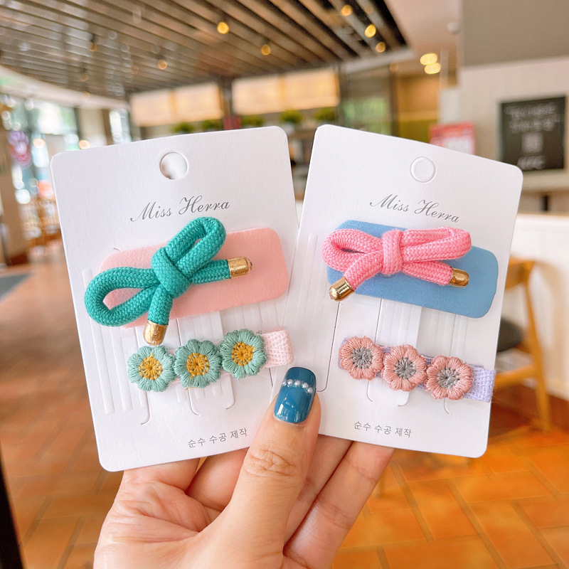 Kid's Cute Flower Bow Knot Alloy Cloth Hair Clip display picture 2