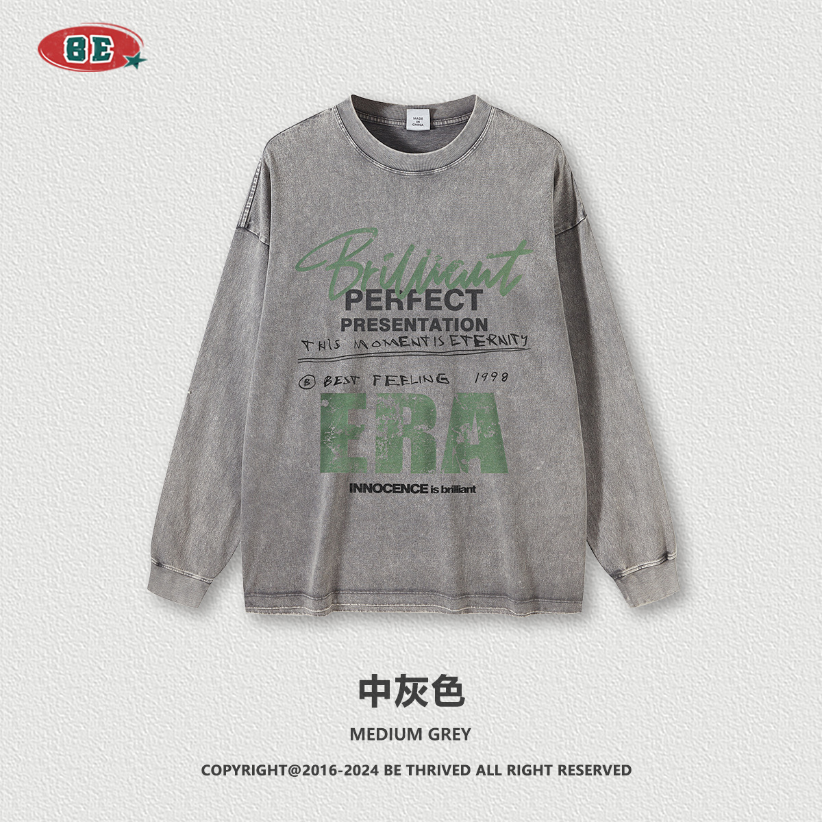 Be customizado| 2025 otoño y invierno marcas de moda estadounidenses digitales de impresión directa de inyección de manga larga camiseta de comercio exterior personalizada transfronteriza