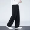 Black trousers, loose straight fit