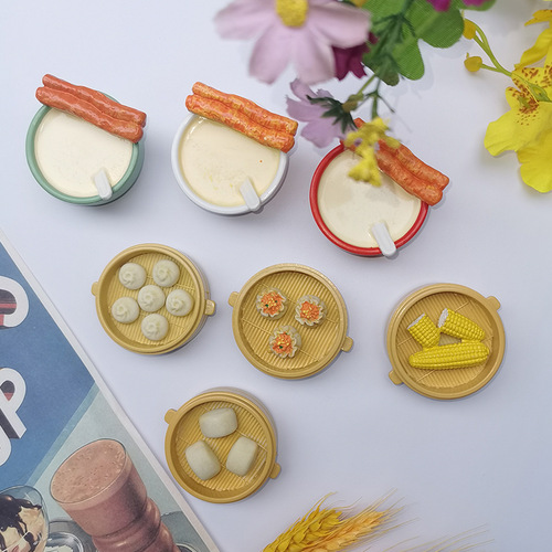 高货新品大食玩蒸笼食物创意DIY立体树脂冰箱贴混批发