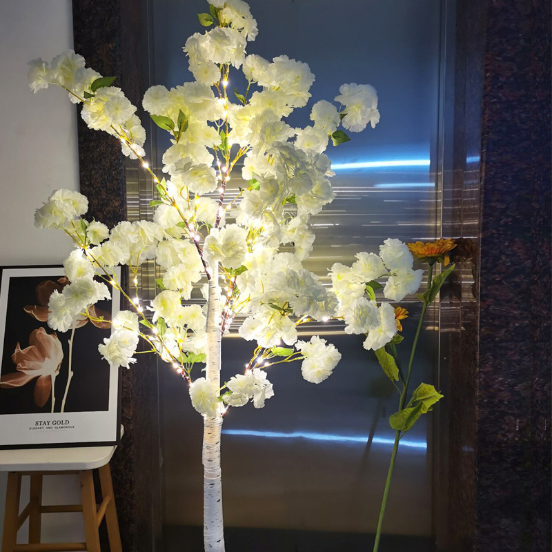 Artificial Cherry Blossom Atmosphere Colorful LED Tree Light Bedroom Creative Streamer Live Background Decoration_voghion.com