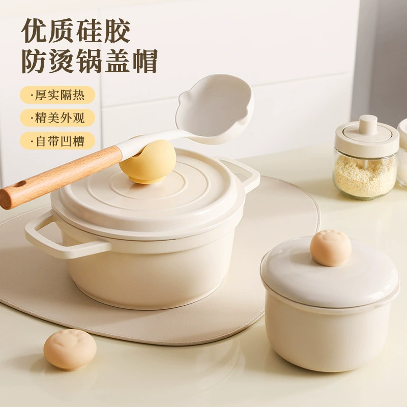 Кухонная антипригарная силиконовая крышка шляпа кастрюля ручка теплоизоляционная чехол для высокотемпературной кастрюли