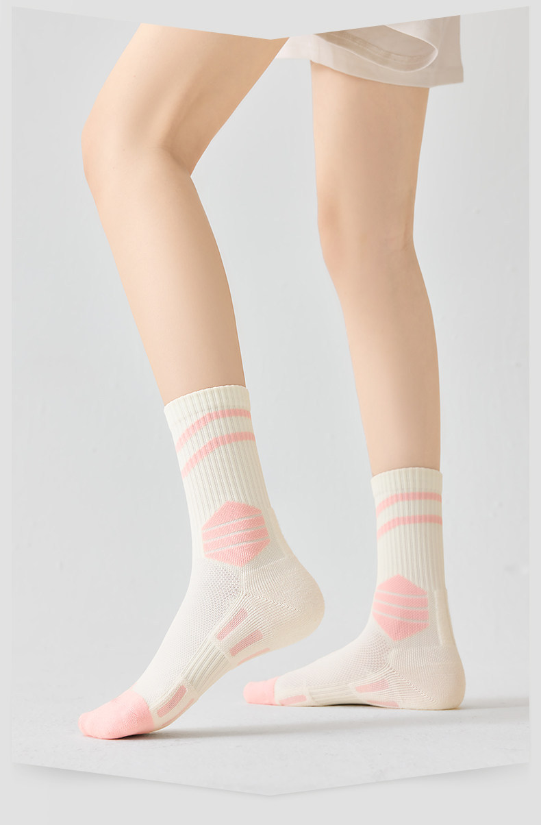Women's Mid Calf Badminton Socks Thickened Terry Cloth Sole Professional Running Sports Socks For Spring Summer Fitness Basketball Jump Rope_desvips.com