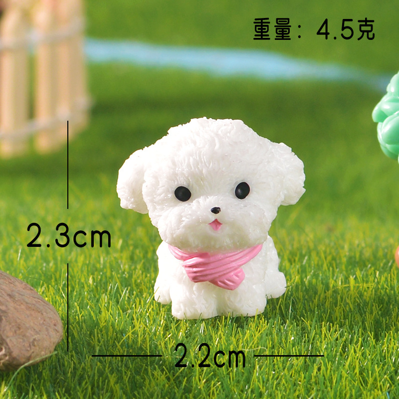 マイクロ風景装飾品シミュレーションよだれかけ子犬かわいい人形ホームカーレジン diy クラフト装飾装飾品|undefined