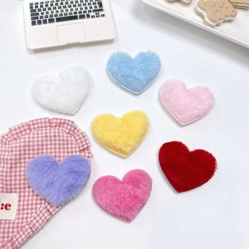 Sweet 6cm Plush Heart-Shaped Accessories DIY Handmade Hair Accessories, Shoe and Hat Materials, Heart-Shaped Plush Materials Wholesale Sweet 6cm Plush Heart-Shaped Accessories DIY Handmade Hair Accessories, Shoe and Hat Materials, Heart-Shaped Plush Materials Wholesale