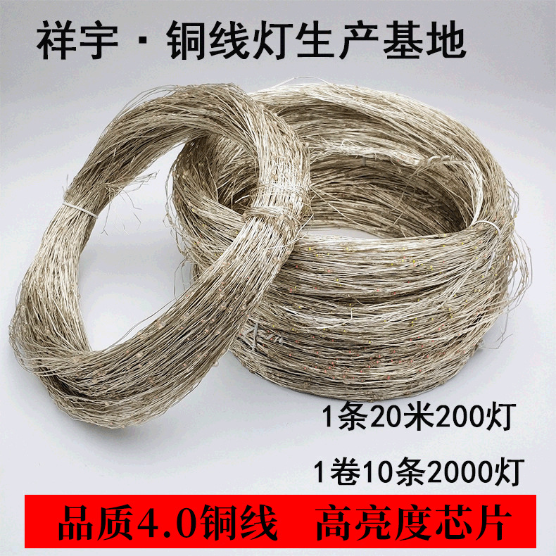 Copper wire lamp, bare copper wire lamp, silver wire, 30 meters, New Year's and holiday decorative lights, LED string lights, LED strip lights wholesale.