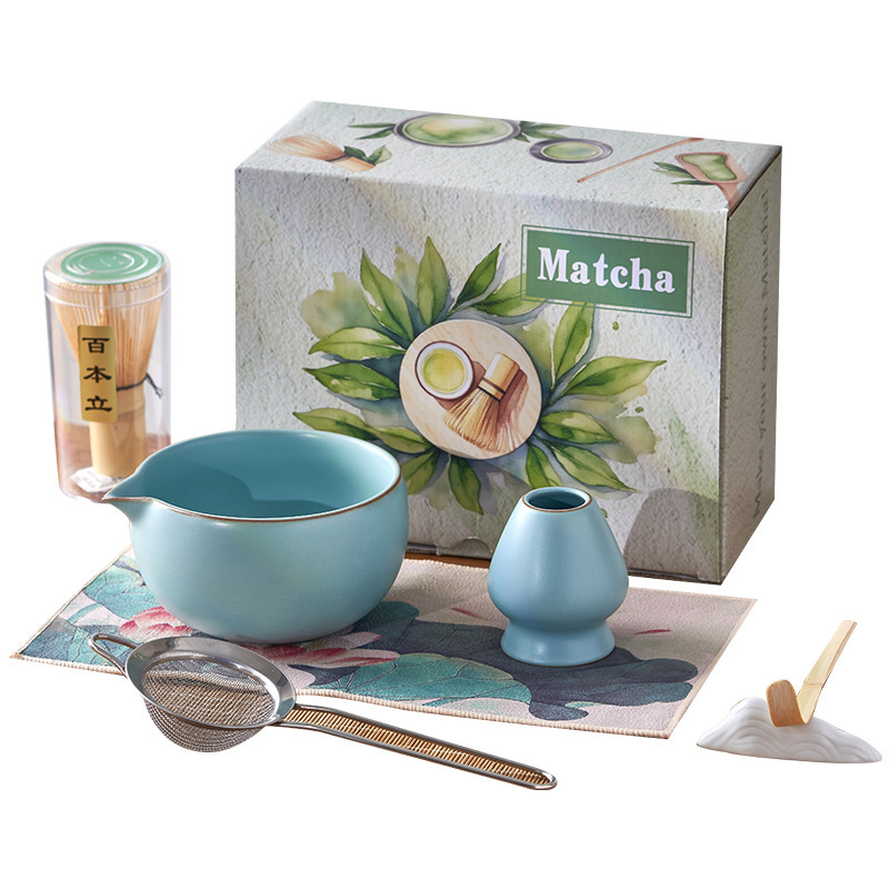 跨境爆款Matcha抹茶碗陶瓷日式打抹茶用套装茶筅竹子抹茶刷道礼盒|undefined