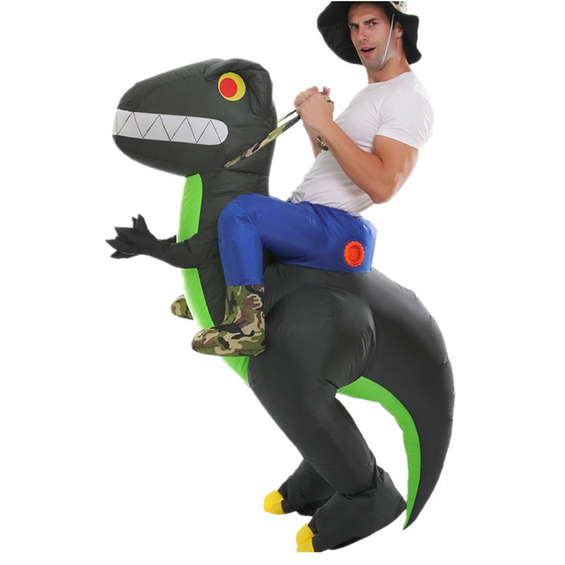 Venta caliente Traje inflable transfronterizo Dinosaurio de Halloween Alien Tyrannosaurus Rex Dress Up Ropa de actuación divertida Decoración de fiesta