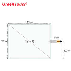 4线触摸屏19寸四线电阻式触摸屏标屏4:3电阻式触控屏幕单点触控