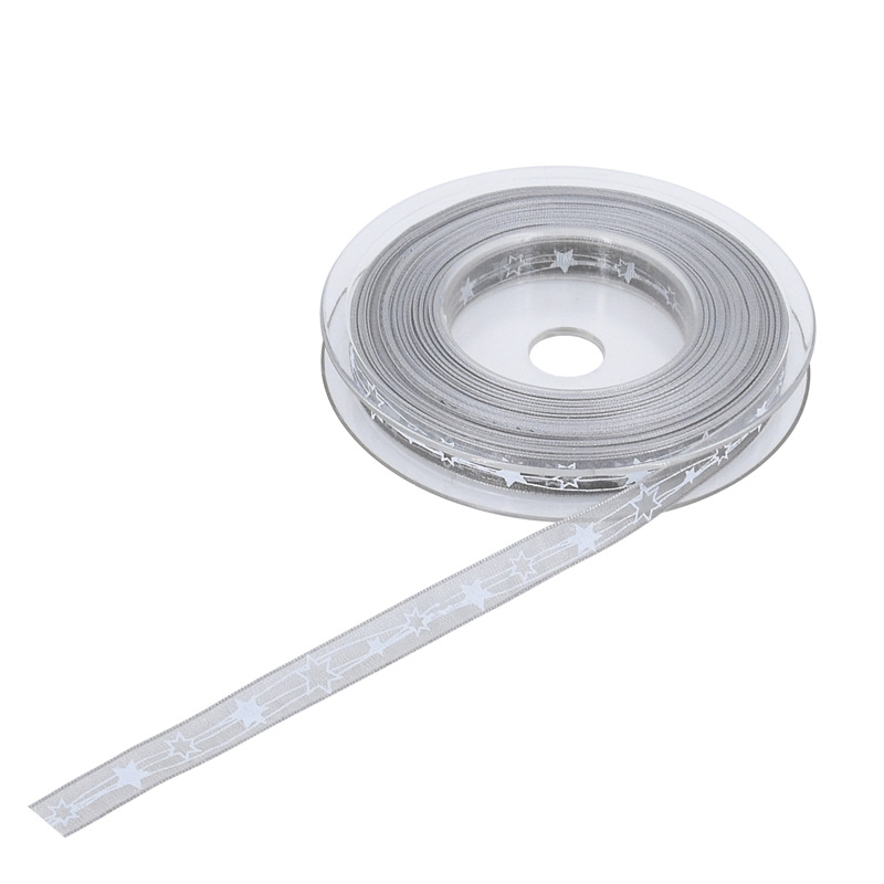 Navidad transfronteriza impresión pentagramas colorida cinta ramo de flores arco correa de árbol de Navidad DIY decoración cinta floral