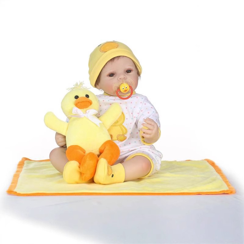 Simulación de goma suave muñeca chica juguete regalo colección hobby lindo bebé compañero muñeca