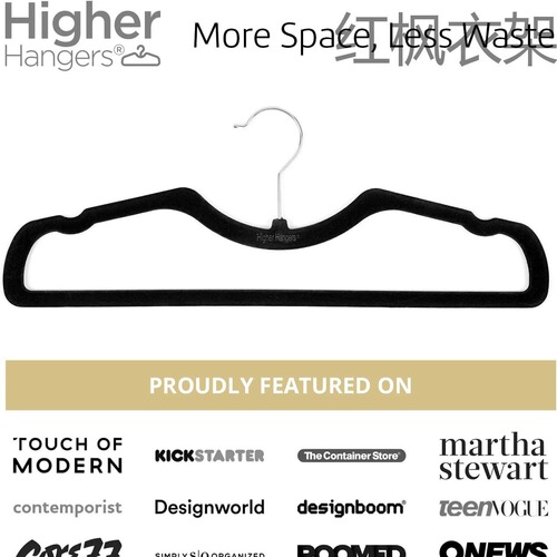 Space-saving short neck velvet anti-slip dry-wet two-in-one shorter height ultra-thin hanger for organizing clothes