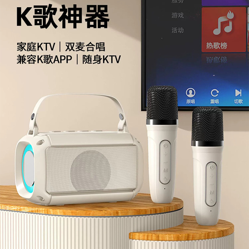 T33 bluetoothスピーカー無線マイク付き携帯大音量超重サブウーファーステレオ家庭用k歌小音響|undefined