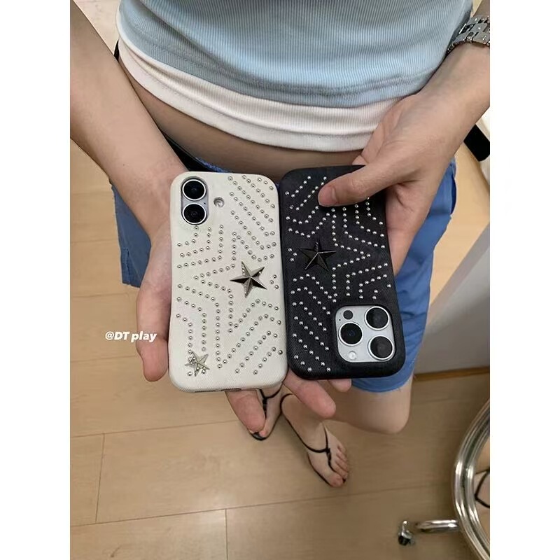 小众设计ins感做旧星星铆钉适用iPhone17promax苹果16手机壳15女|undefined