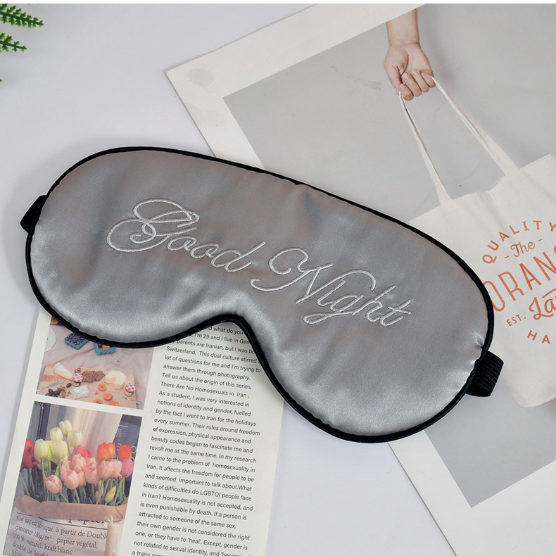 Embroidery, Multicolor, Letter, Eye Pattern Simple Style Style Simple Style Embroidery Multicolor Letter Satin Eye Mask