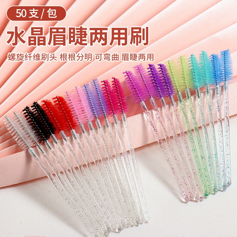 Handheld brush with rhinestones for eyelashes, pack