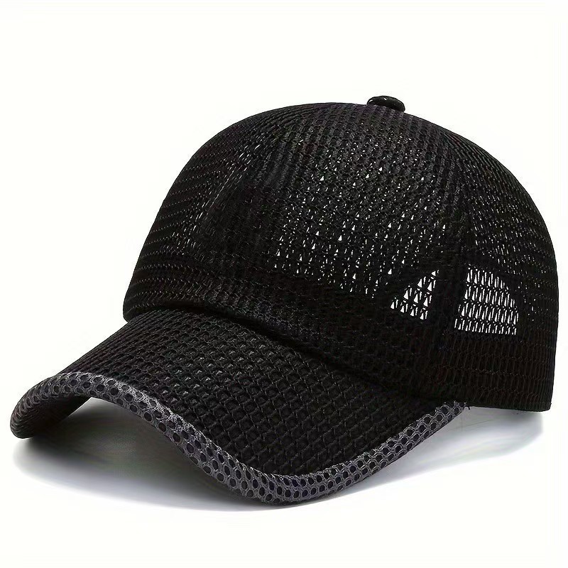 Mesh Baseball Cap For Men Breathable Summer Fishing Sun Protection_voghion.com