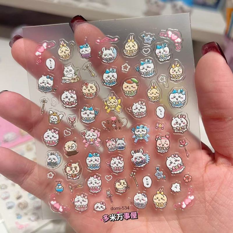 Little Red Book's Same Cute Magical Girl Xiaoba Embossed Stereo Nail Art Sticker Adhesive DIY Nail Sticker Decoration Little Red Book's Same Cute Magical Girl Xiaoba Embossed Stereo Nail Art Sticker Adhesive DIY Nail Sticker Decoration