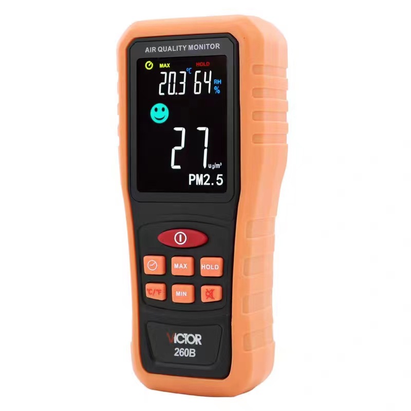 VICTOR胜利空气质量检测仪VC260B家用室内自测PM2.5检测手持霾表