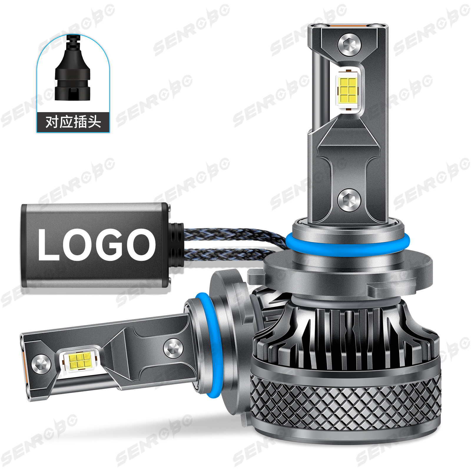 Doble tubo de cobre ultra brillante del automóvil condujo luz láser delantera 12 núcleo concentrador de luz baja H1H7H11 luz alta 9005 image 10