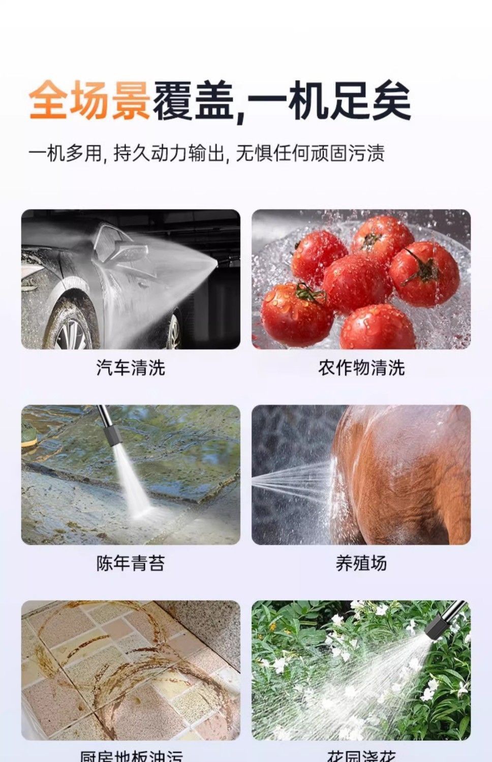German Quality High-Pressure Car Washing Machine 220V Household Water Gun High-Power Booster Complete Cleaning Set New