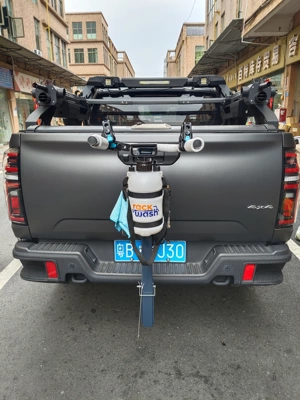 Suitable for Car Trailer Square Mouth Bicycle Rack, Vehicle-Mounted Bicycle Metal Luggage Rack, Rear Trailer Bar Foldableing (Car bike rack)