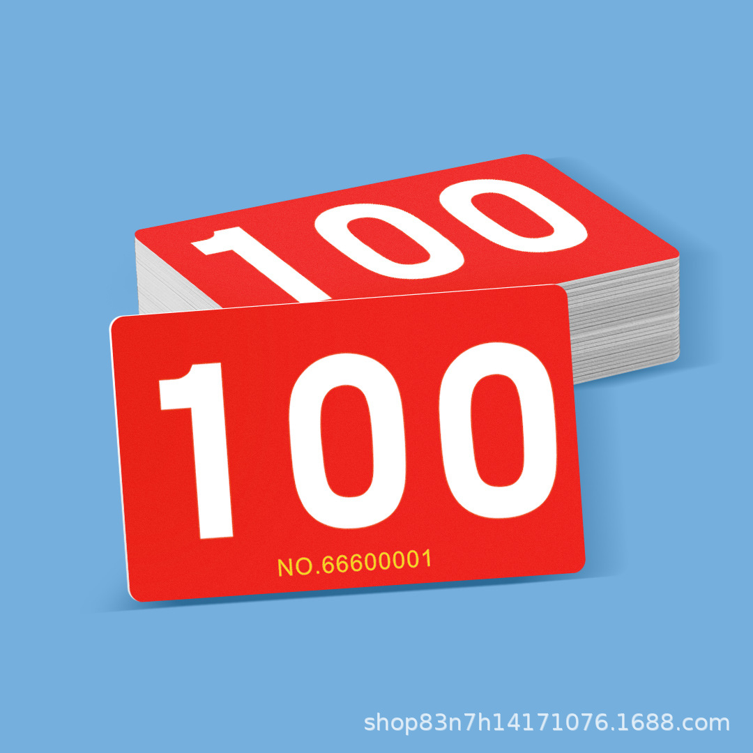 Tarjeta de chip esmerilado PVC resistente al desgaste sala de ajedrez código simbólico especial fichas de plástico Mahjong valor facial