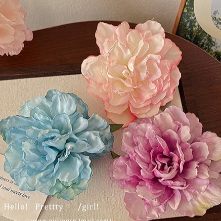 Peony Flower Hairpin ~ Large Vacation Style Recess Style Photo Flower Side Clip Hair Accessories Spring New Headwear for Women