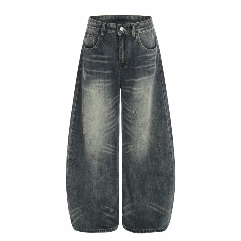 High Street Retro Washed Distressed Unisex Jeans Casual Fashion Loose Straight-Leg Jeans Scimitar Wide-Leg Trousers High Street Retro Washed Distressed Unisex Jeans Casual Fashion Loose Straight-Leg Jeans Scimitar Wide-Leg Trousers