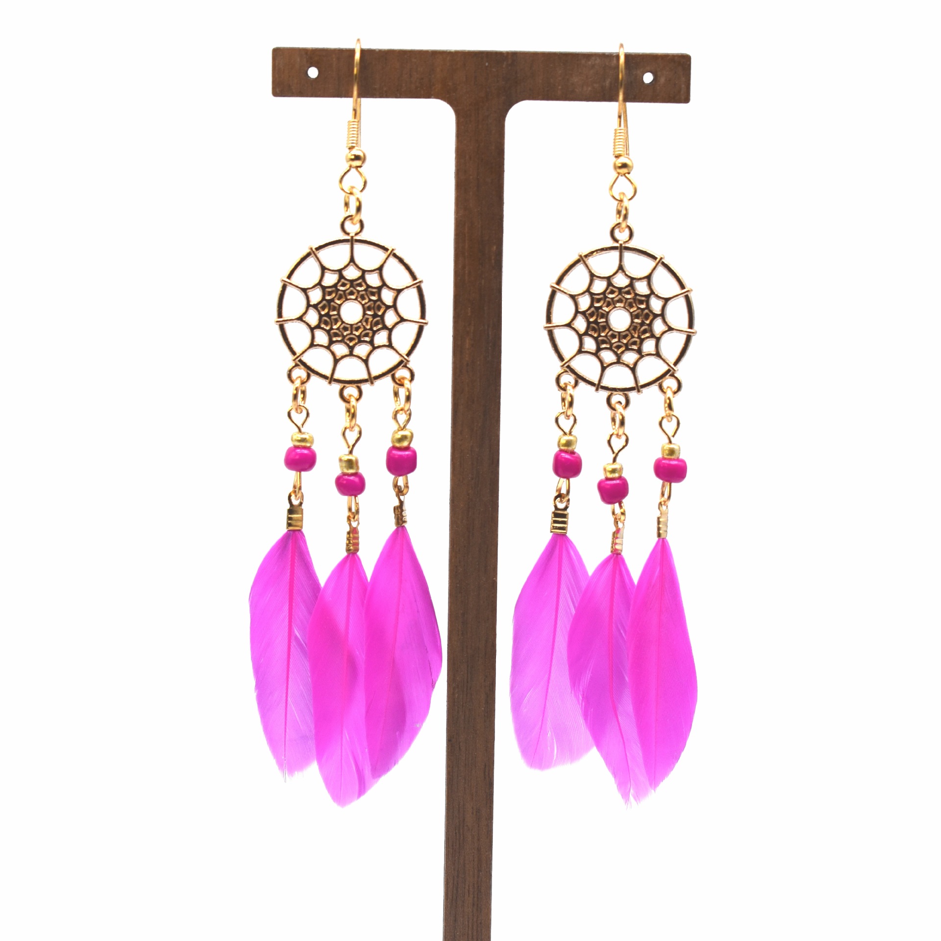 Wholesale Jewelry Classic Style Leaf Feather Patchwork Drop Earrings display picture 4