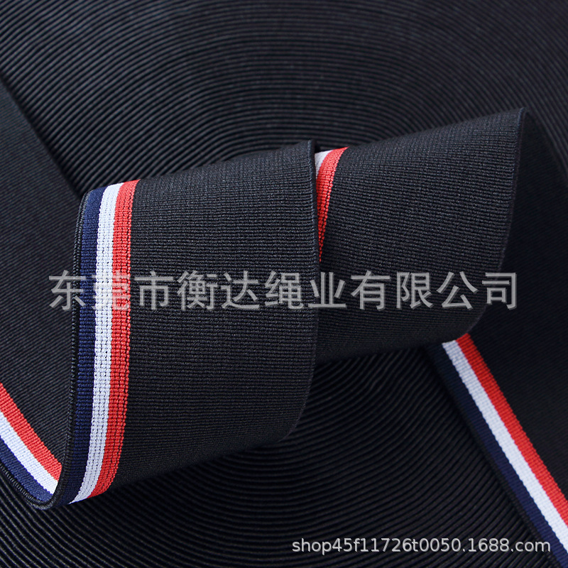 Fábrica en stock de 2 - 5cm de nylon de alta elasticidad correa elástica de rayas de color es adecuado para la cintura lateral de la camiseta de ropa