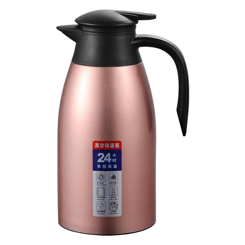 Hervidor de agua de acero inoxidable 304 con aislamiento de doble capa al vacío, hervidor de agua caliente de gran capacidad para hostelería, cafetera doméstica de 2L, transfronterizo