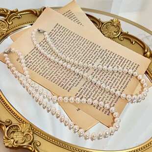 Natural Pearl Necklace Mother Chain Close Round Strong Light Simple Fashion Clavicle Chain Freshwater Pearl Necklace Women's Gift Box