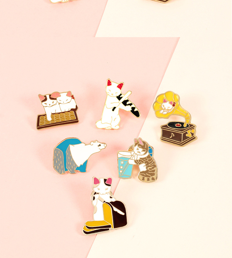 11g Weight Brooches Classification Holiday, Daily Occasion Alloy Material Animal Pattern Unisex Gender Enamel Design Cartoon Style, Cute Style Cartoon Style Cute Pin Animal Alloy Enamel Unisex Brooches 8