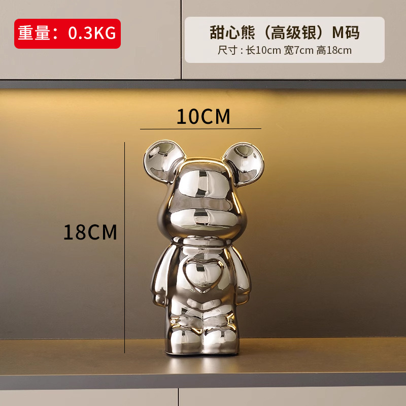 卸売セラミック暴力的なクマの装飾品、貯金箱、リビングルームの軽奢で高級な新築祝いの装飾、ワインキャビネットの装飾品|undefined