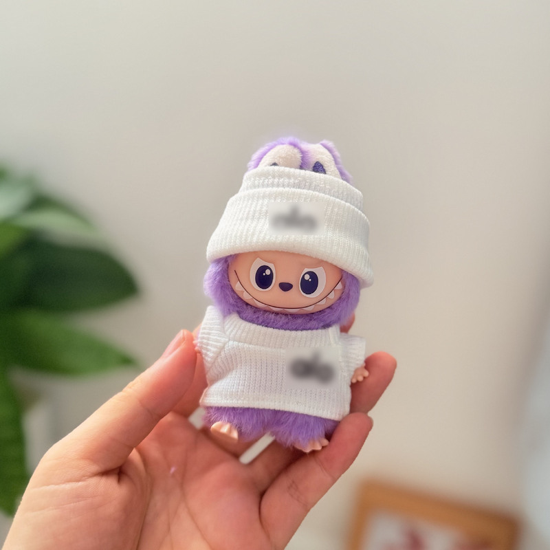 迷你版4.0LABUBU搪胶脸毛绒盲盒玩偶衣服圣诞套装小鼻嘎心底密码|undefined