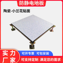 全钢陶瓷防静电地板学校机房A级防火小兰花面 国标瓷砖防静电地板