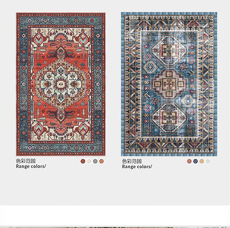 波斯客厅地毯,复古民族风地毯,欧美地毯,波西米亚卧室床边毯,条纹地毯